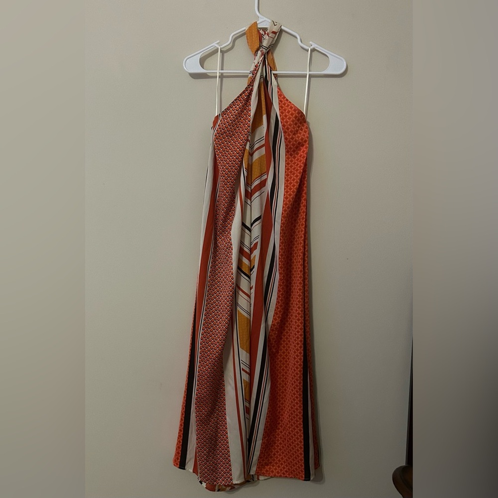 Banana Republic Factory Multicolor Twist-Neck Midi Dress Size Medium NWT - Picture 3 of 8